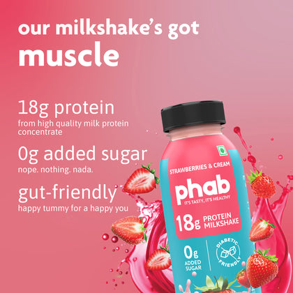 18g protein milkshake - strawberries & cream