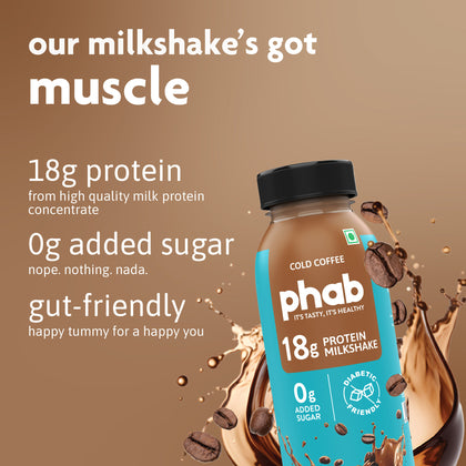 18g protein milkshake - cold coffee