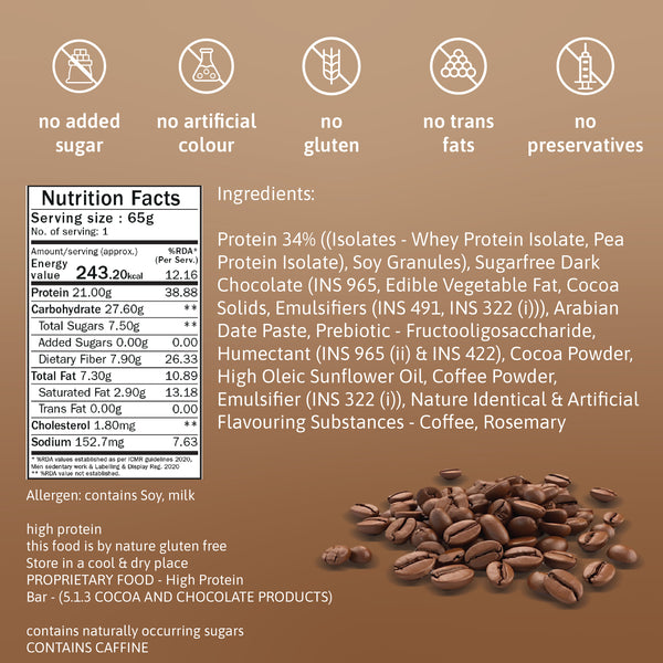 21g protein bar - mocha nut fudge