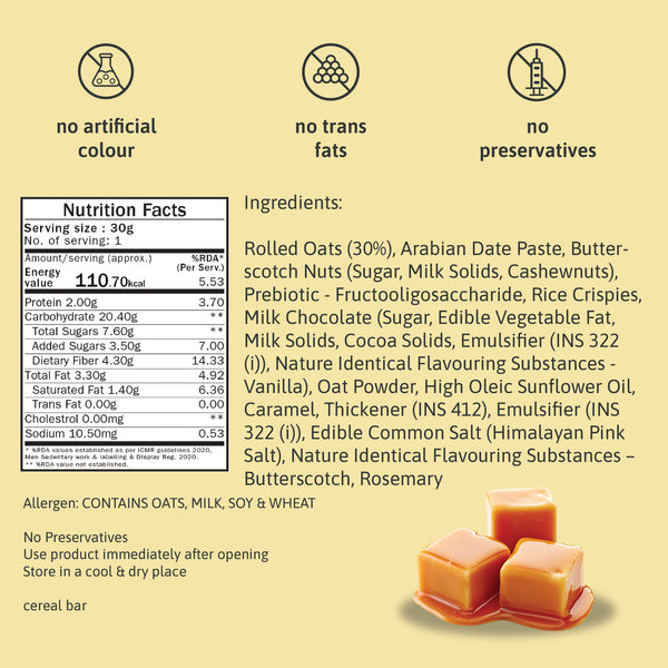 granola bar assorted flavours (pack of 6)